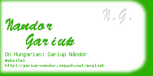 nandor gariup business card